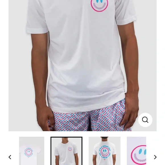 White Baseballism Great Day Graphic Tee with Blue and Pink Accents UNISEX - Picture 2 of 8